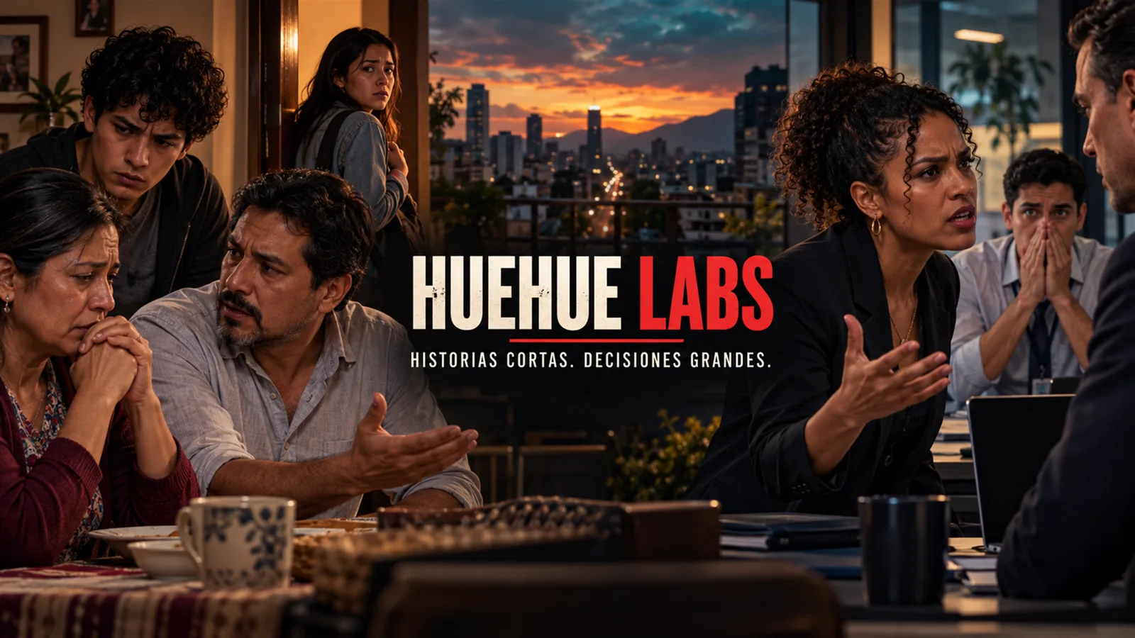 Huehue Labs characters face family and workplace conflicts